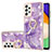 Custodia Silicone Gel Morbida Fantasia Modello Cover con Anello Supporto Y05B per Samsung Galaxy A52s 5G Viola