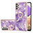 Custodia Silicone Gel Morbida Fantasia Modello Cover con Anello Supporto Y05B per Samsung Galaxy A53 5G Viola