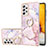 Custodia Silicone Gel Morbida Fantasia Modello Cover con Anello Supporto Y05B per Samsung Galaxy A72 4G Rosa
