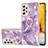 Custodia Silicone Gel Morbida Fantasia Modello Cover con Anello Supporto Y05B per Samsung Galaxy A72 4G Viola