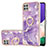 Custodia Silicone Gel Morbida Fantasia Modello Cover con Anello Supporto Y05B per Samsung Galaxy F42 5G Viola