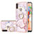 Custodia Silicone Gel Morbida Fantasia Modello Cover con Anello Supporto Y05B per Samsung Galaxy M11 Rosa