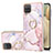 Custodia Silicone Gel Morbida Fantasia Modello Cover con Anello Supporto Y05B per Samsung Galaxy M12 Rosa