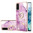 Custodia Silicone Gel Morbida Fantasia Modello Cover con Anello Supporto Y05B per Samsung Galaxy S20 5G Lavanda