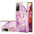 Custodia Silicone Gel Morbida Fantasia Modello Cover con Anello Supporto Y05B per Samsung Galaxy S20 FE 4G Lavanda