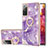 Custodia Silicone Gel Morbida Fantasia Modello Cover con Anello Supporto Y05B per Samsung Galaxy S20 FE 4G Viola