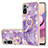 Custodia Silicone Gel Morbida Fantasia Modello Cover con Anello Supporto Y05B per Xiaomi Poco M5S Viola