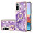 Custodia Silicone Gel Morbida Fantasia Modello Cover con Anello Supporto Y05B per Xiaomi Redmi Note 10 Pro 4G Viola