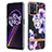 Custodia Silicone Gel Morbida Fantasia Modello Cover con Anello Supporto Y06B per Realme 9 4G Viola