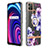 Custodia Silicone Gel Morbida Fantasia Modello Cover con Anello Supporto Y06B per Realme C21Y Viola