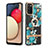 Custodia Silicone Gel Morbida Fantasia Modello Cover con Anello Supporto Y06B per Samsung Galaxy A02s Ciano