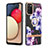 Custodia Silicone Gel Morbida Fantasia Modello Cover con Anello Supporto Y06B per Samsung Galaxy A03s Viola