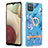 Custodia Silicone Gel Morbida Fantasia Modello Cover con Anello Supporto Y06B per Samsung Galaxy A12 5G Blu