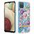 Custodia Silicone Gel Morbida Fantasia Modello Cover con Anello Supporto Y06B per Samsung Galaxy A12 5G Lavanda