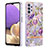 Custodia Silicone Gel Morbida Fantasia Modello Cover con Anello Supporto Y06B per Samsung Galaxy A13 4G Lavanda