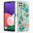 Custodia Silicone Gel Morbida Fantasia Modello Cover con Anello Supporto Y06B per Samsung Galaxy A22s 5G Ciano