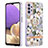 Custodia Silicone Gel Morbida Fantasia Modello Cover con Anello Supporto Y06B per Samsung Galaxy A23 4G Bianco