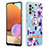 Custodia Silicone Gel Morbida Fantasia Modello Cover con Anello Supporto Y06B per Samsung Galaxy A32 4G Viola
