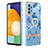Custodia Silicone Gel Morbida Fantasia Modello Cover con Anello Supporto Y06B per Samsung Galaxy A52 4G Blu