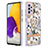 Custodia Silicone Gel Morbida Fantasia Modello Cover con Anello Supporto Y06B per Samsung Galaxy A72 4G Bianco