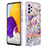 Custodia Silicone Gel Morbida Fantasia Modello Cover con Anello Supporto Y06B per Samsung Galaxy A72 4G Lavanda