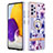 Custodia Silicone Gel Morbida Fantasia Modello Cover con Anello Supporto Y06B per Samsung Galaxy A72 4G Viola