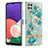 Custodia Silicone Gel Morbida Fantasia Modello Cover con Anello Supporto Y06B per Samsung Galaxy F42 5G Ciano