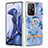 Custodia Silicone Gel Morbida Fantasia Modello Cover con Anello Supporto Y06B per Xiaomi Mi 11T Pro 5G Blu