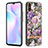 Custodia Silicone Gel Morbida Fantasia Modello Cover con Anello Supporto Y06B per Xiaomi Redmi 9A Lavanda