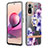 Custodia Silicone Gel Morbida Fantasia Modello Cover con Anello Supporto Y06B per Xiaomi Redmi Note 10 4G Viola