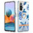 Custodia Silicone Gel Morbida Fantasia Modello Cover con Anello Supporto Y06B per Xiaomi Redmi Note 10 Pro Max Blu