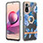 Custodia Silicone Gel Morbida Fantasia Modello Cover con Anello Supporto Y06B per Xiaomi Redmi Note 10S 4G Blu