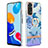 Custodia Silicone Gel Morbida Fantasia Modello Cover con Anello Supporto Y06B per Xiaomi Redmi Note 11 4G (2022) Blu