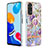 Custodia Silicone Gel Morbida Fantasia Modello Cover con Anello Supporto Y06B per Xiaomi Redmi Note 11 4G (2022) Lavanda