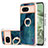 Custodia Silicone Gel Morbida Fantasia Modello Cover con Anello Supporto YB1 per Google Pixel 8a 5G Verde