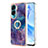 Custodia Silicone Gel Morbida Fantasia Modello Cover con Anello Supporto YB1 per Huawei Honor 90 Lite 5G Viola