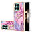 Custodia Silicone Gel Morbida Fantasia Modello Cover con Anello Supporto YB1 per Huawei Honor X8b Rosa