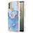 Custodia Silicone Gel Morbida Fantasia Modello Cover con Anello Supporto YB1 per Nokia C31 Blu