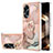 Custodia Silicone Gel Morbida Fantasia Modello Cover con Anello Supporto YB1 per Oppo A18 Multicolore