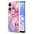 Custodia Silicone Gel Morbida Fantasia Modello Cover con Anello Supporto YB1 per Oppo A58 5G Rosa