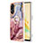 Custodia Silicone Gel Morbida Fantasia Modello Cover con Anello Supporto YB1 per Oppo Reno8 T 4G Lavanda