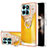 Custodia Silicone Gel Morbida Fantasia Modello Cover con Anello Supporto YB2 per Huawei Honor X8b Giallo