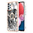 Custodia Silicone Gel Morbida Fantasia Modello Cover con Anello Supporto YB2 per Samsung Galaxy A13 4G Grigio