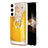 Custodia Silicone Gel Morbida Fantasia Modello Cover con Anello Supporto YB2 per Samsung Galaxy S24 Plus 5G Giallo