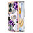 Custodia Silicone Gel Morbida Fantasia Modello Cover con Anello Supporto YB3 per Huawei Honor 90 5G Viola