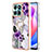 Custodia Silicone Gel Morbida Fantasia Modello Cover con Anello Supporto YB3 per Huawei Honor X6a Viola