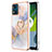 Custodia Silicone Gel Morbida Fantasia Modello Cover con Anello Supporto YB3 per Motorola Moto E13 Lavanda