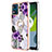 Custodia Silicone Gel Morbida Fantasia Modello Cover con Anello Supporto YB3 per Motorola Moto E13 Viola