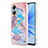 Custodia Silicone Gel Morbida Fantasia Modello Cover con Anello Supporto YB3 per Oppo A17 Blu