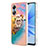 Custodia Silicone Gel Morbida Fantasia Modello Cover con Anello Supporto YB3 per Oppo A17 Multicolore